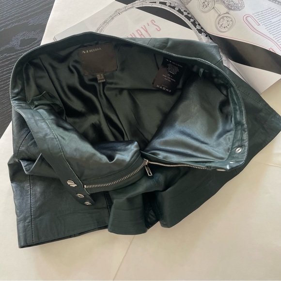 Muubaa Lena Genuine Leather Short Deep Teal US 2  $365 - Picture 15 of 16